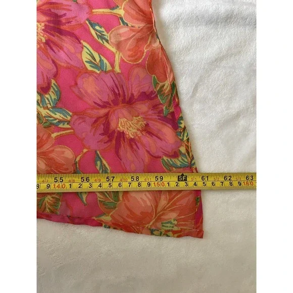 Beach Riot Pink Floral Sarong Women OS Wrap Skirt Polyester Resort Swim Tropical - Picture 11 of 12